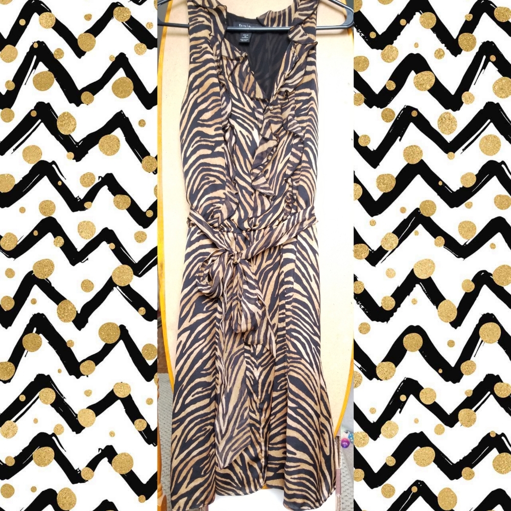 Zebra animal print summer midi formal dress